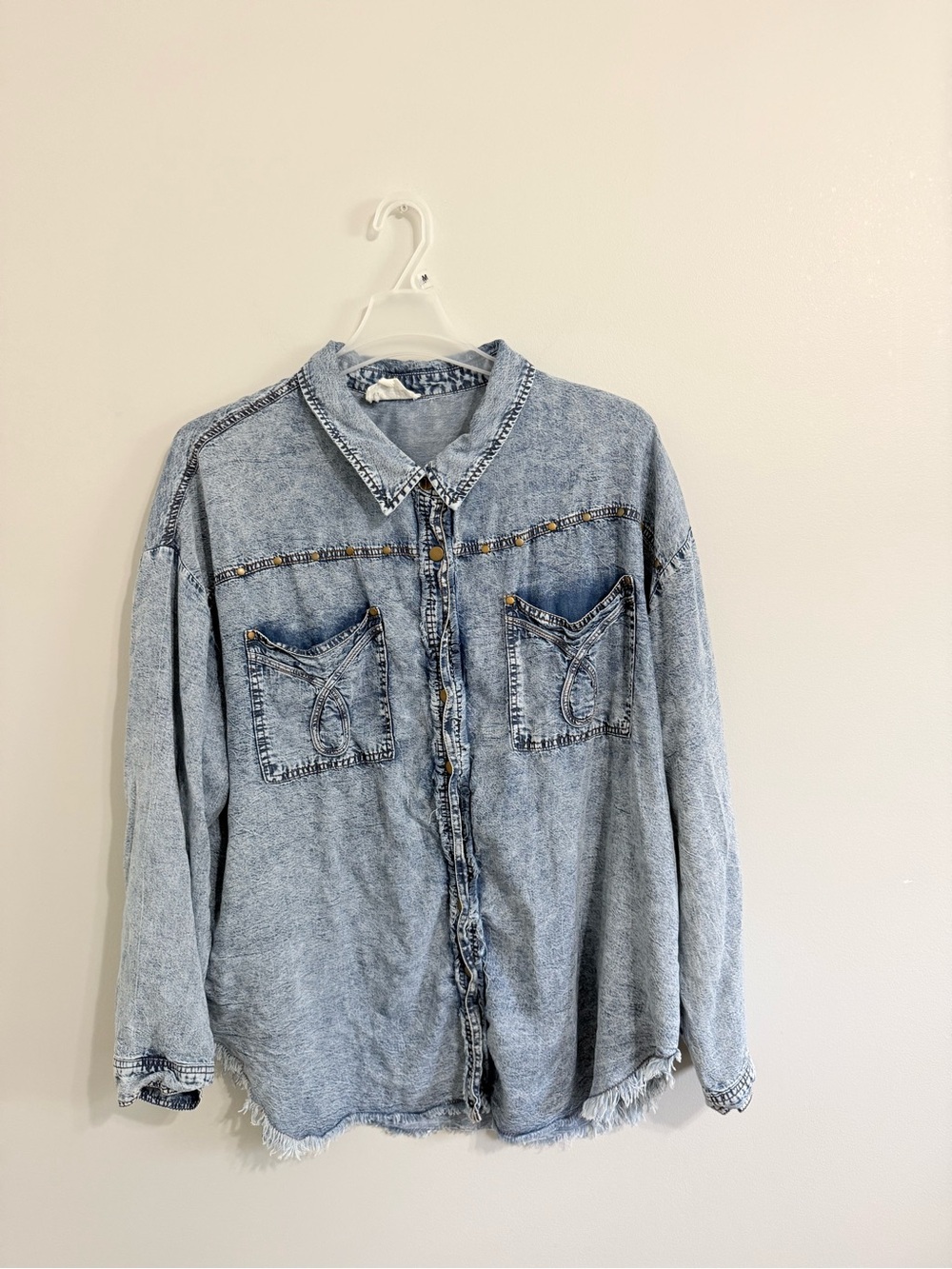 Oli & Hali Light Wash Denim Button-Down Shirt